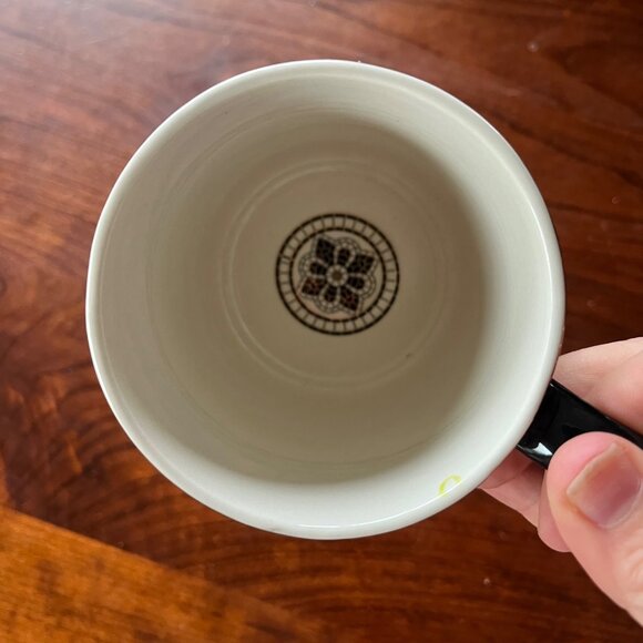 Anthropologie Margot Monogram Mug E Black & White With Gold Accents - Picture 3 of 4